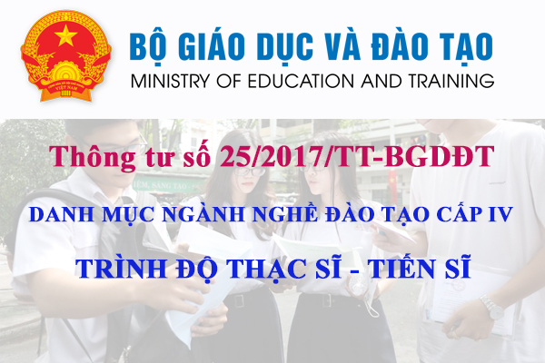 Danh mục giáo dục đào tạo cấp IV trình độ Thạc sĩ, Tiến sĩ
